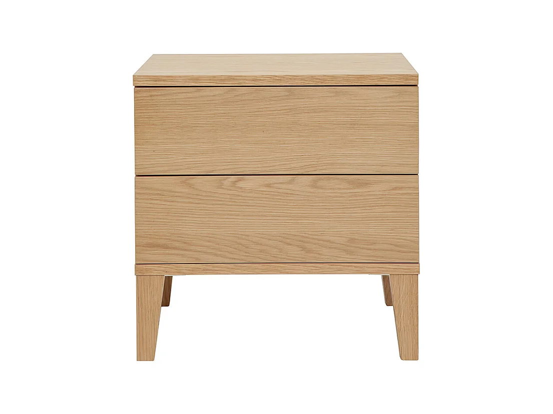 Table de chevet avec rangements 2 tiroirs scandinave bois clair chêne FREDDY