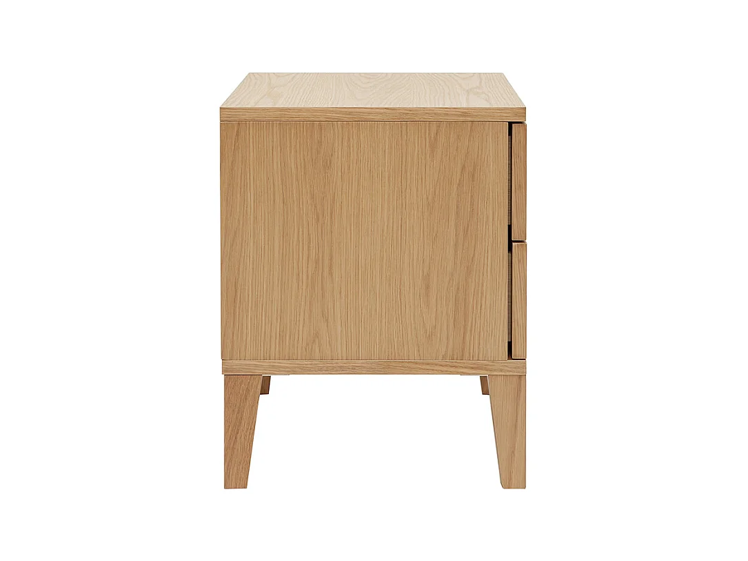 Table de chevet avec rangements 2 tiroirs scandinave bois clair chêne FREDDY