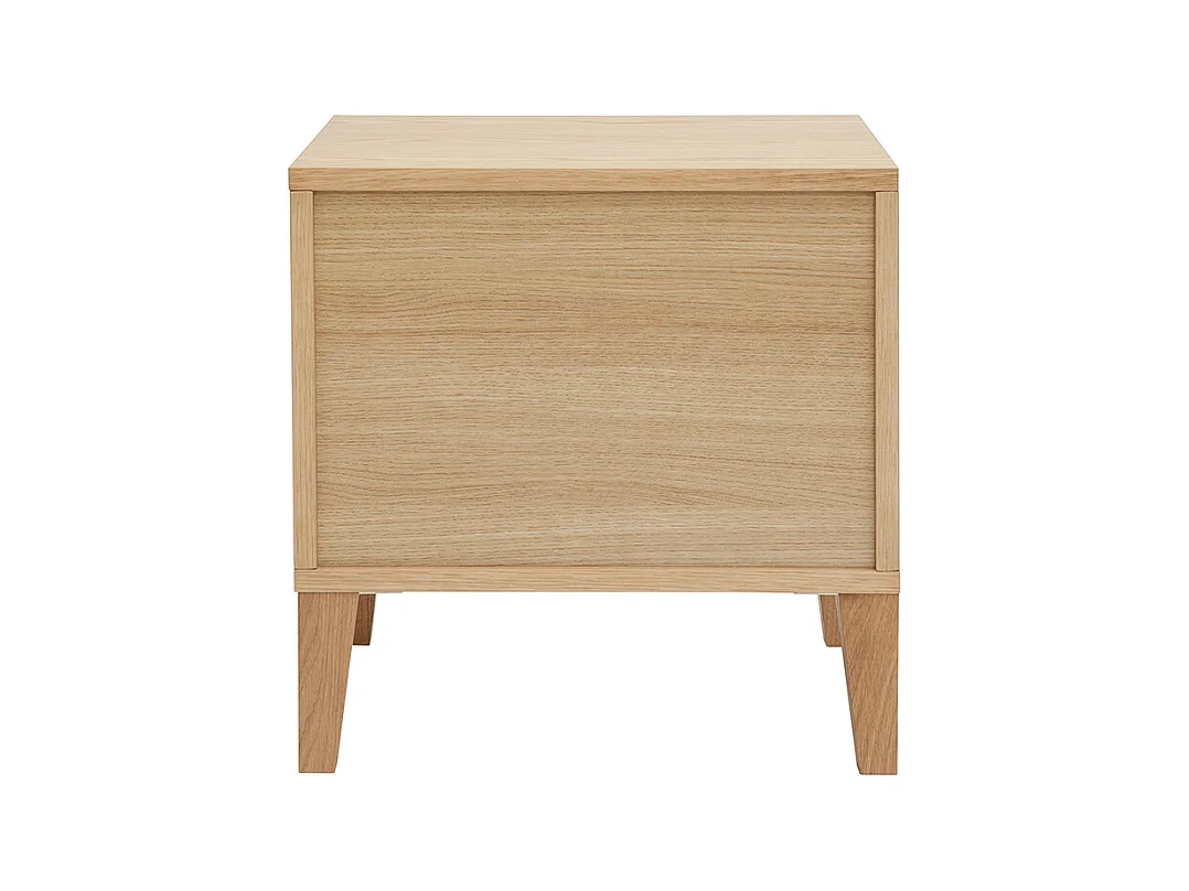 Table de chevet avec rangements 2 tiroirs scandinave bois clair chêne FREDDY