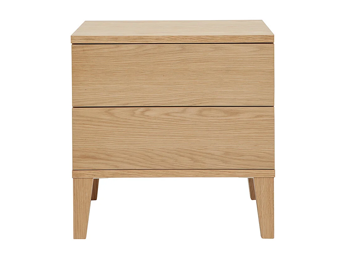 Table de chevet avec rangements 2 tiroirs scandinave bois clair chêne FREDDY