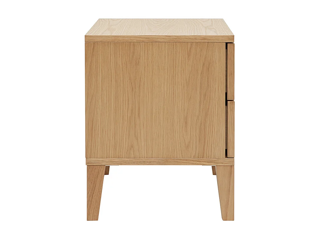 Table de chevet avec rangements 2 tiroirs scandinave bois clair chêne FREDDY