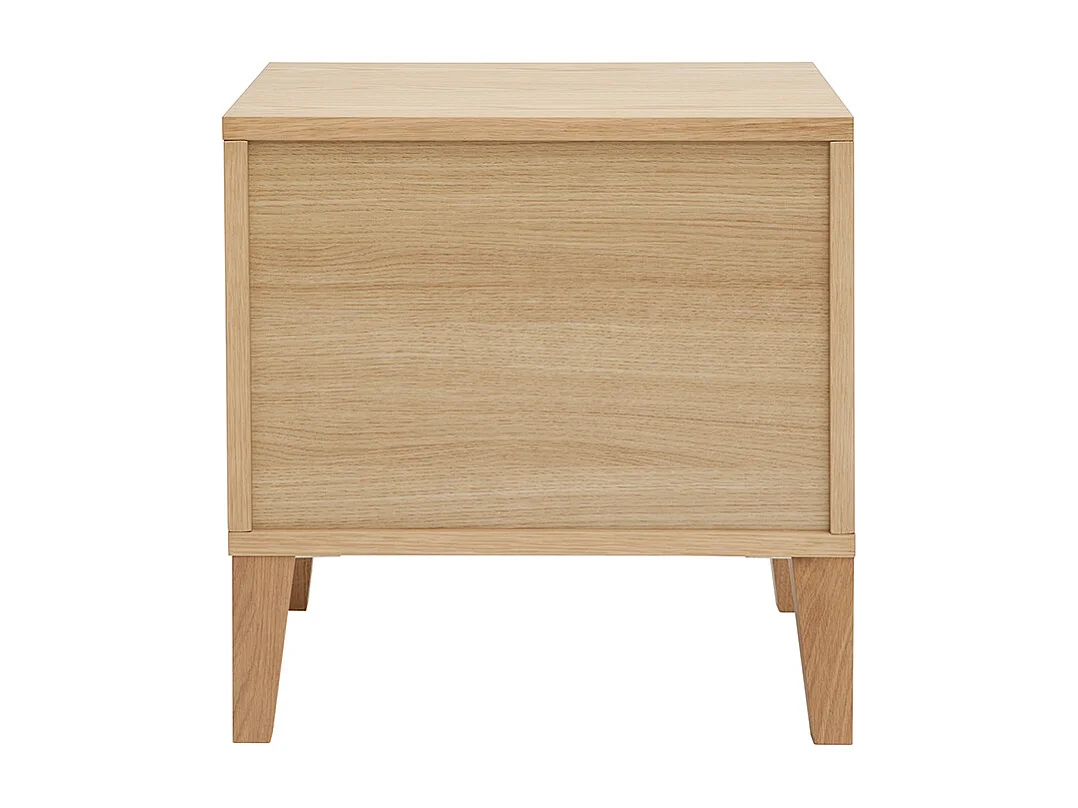 Table de chevet avec rangements 2 tiroirs scandinave bois clair chêne FREDDY