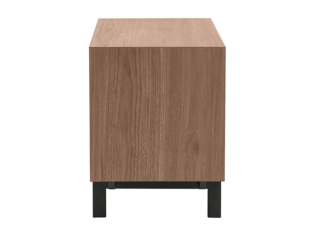 Mesilla de noche vintage de nogal y metal MANNY