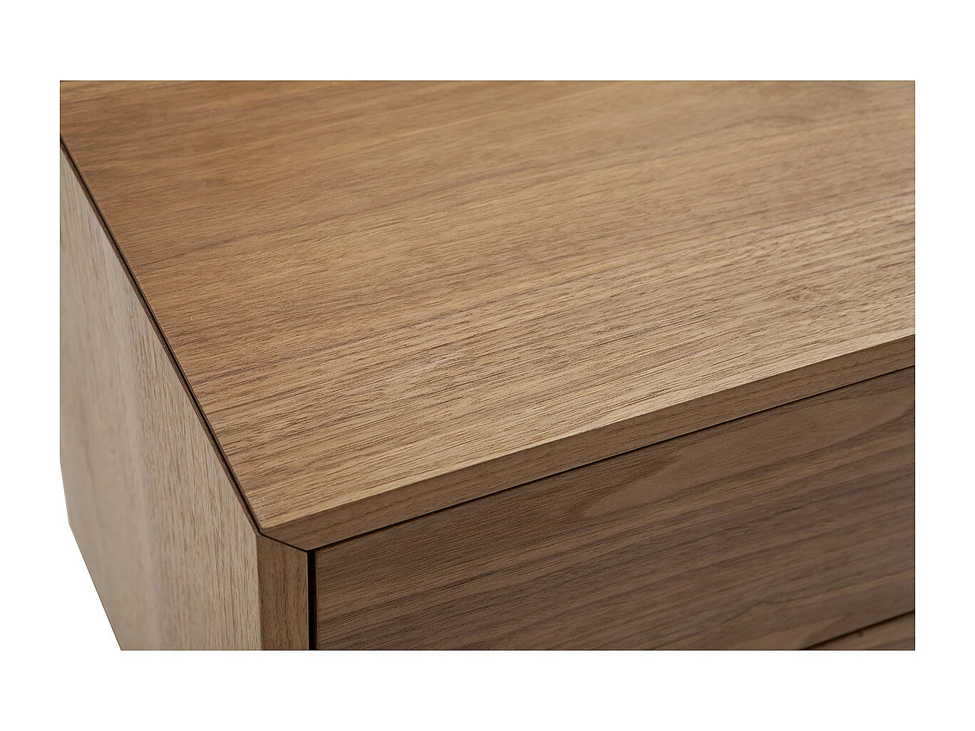 Table de chevet vintage bois foncé noyer et métal MANNY