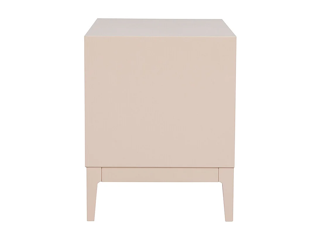 Table de chevet rose poudré et métal doré avec rangements GIANA