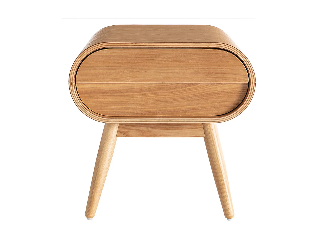 Table de chevet avec tiroir vintage bois clair BJORG