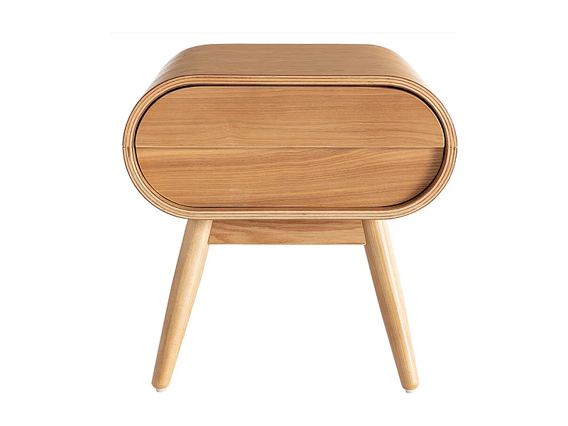 Table de chevet avec tiroir vintage bois clair BJORG