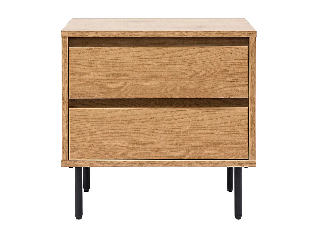 Comodino finitura legno chiaro rovere 2 cassetti ARAGON