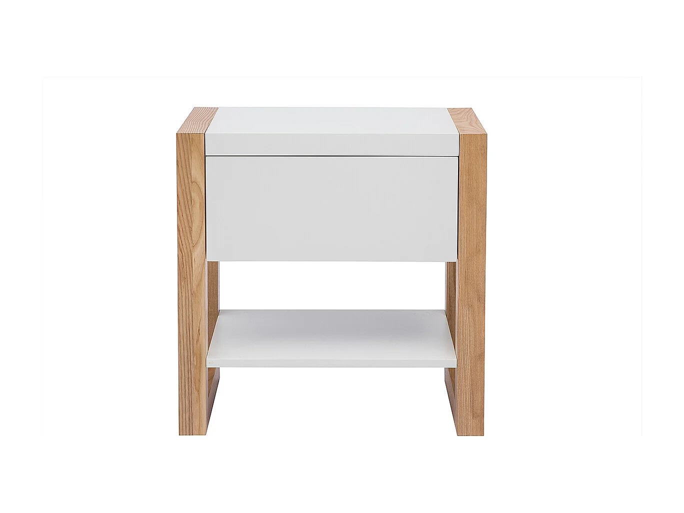 Comodino design colore bianco e quercia ARMEL