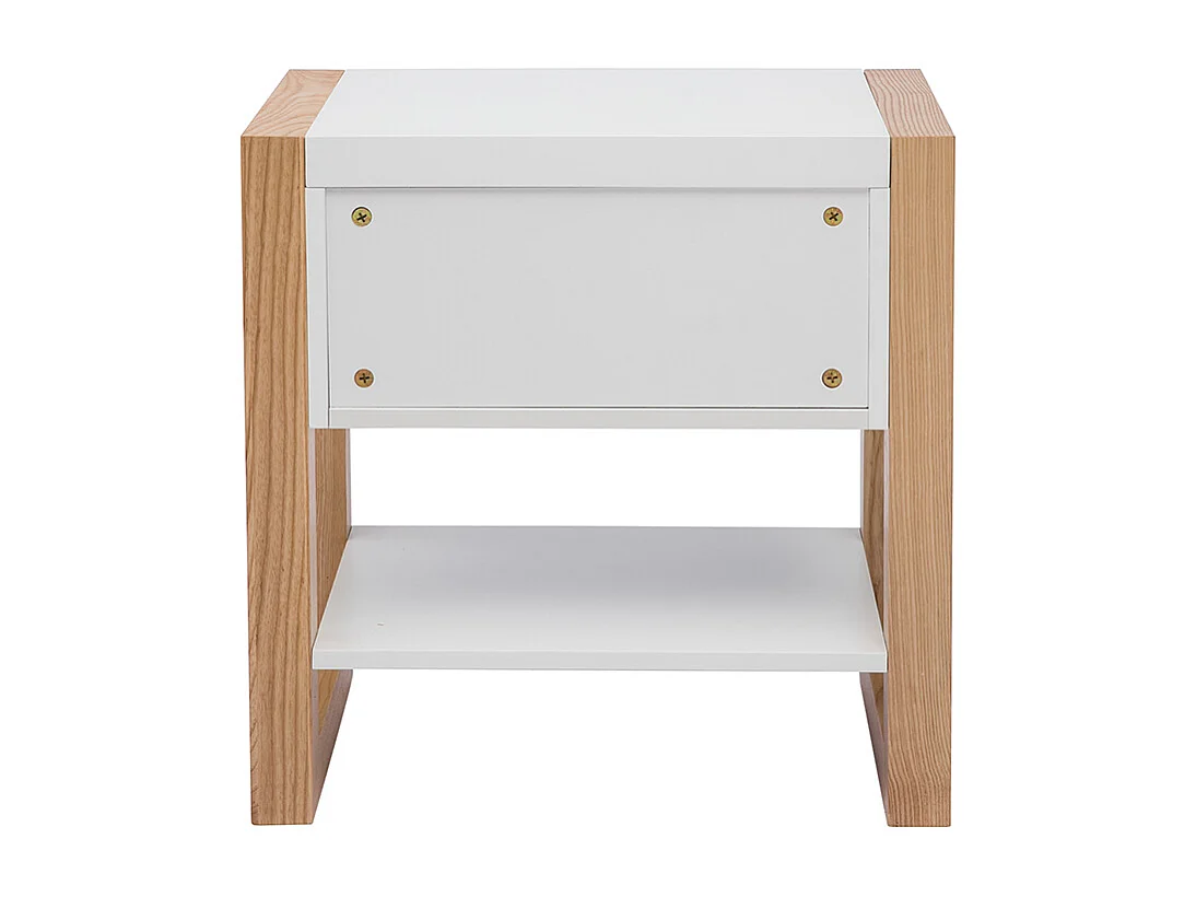 Comodino design colore bianco e quercia ARMEL