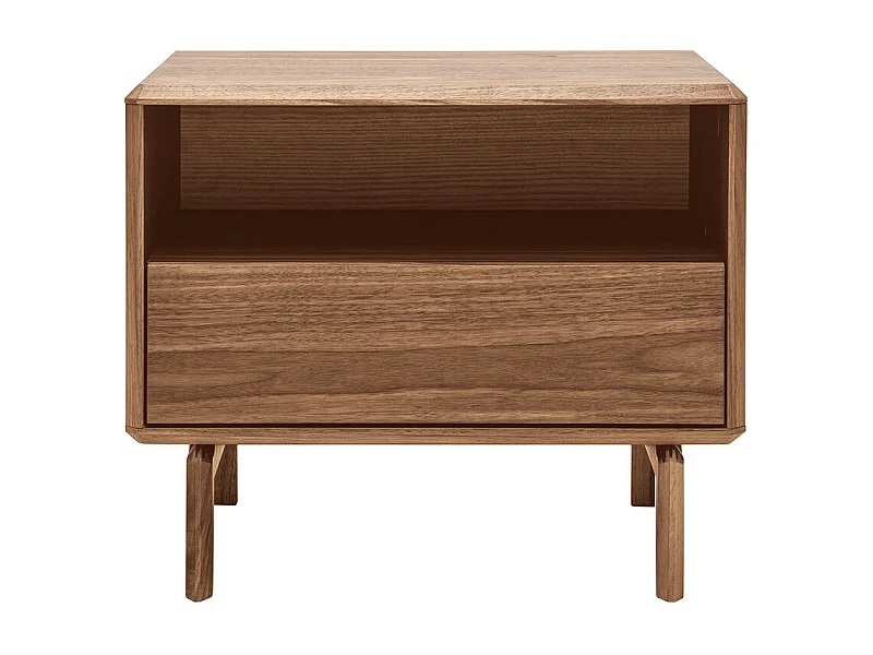Table de chevet bois foncé noyer SUVA