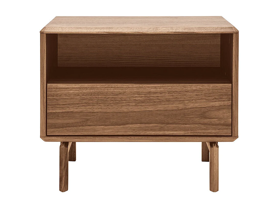Table de chevet bois foncé noyer SUVA