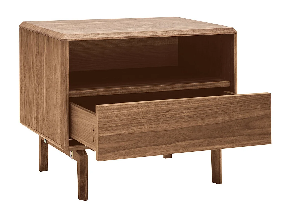 Table de chevet bois foncé noyer SUVA