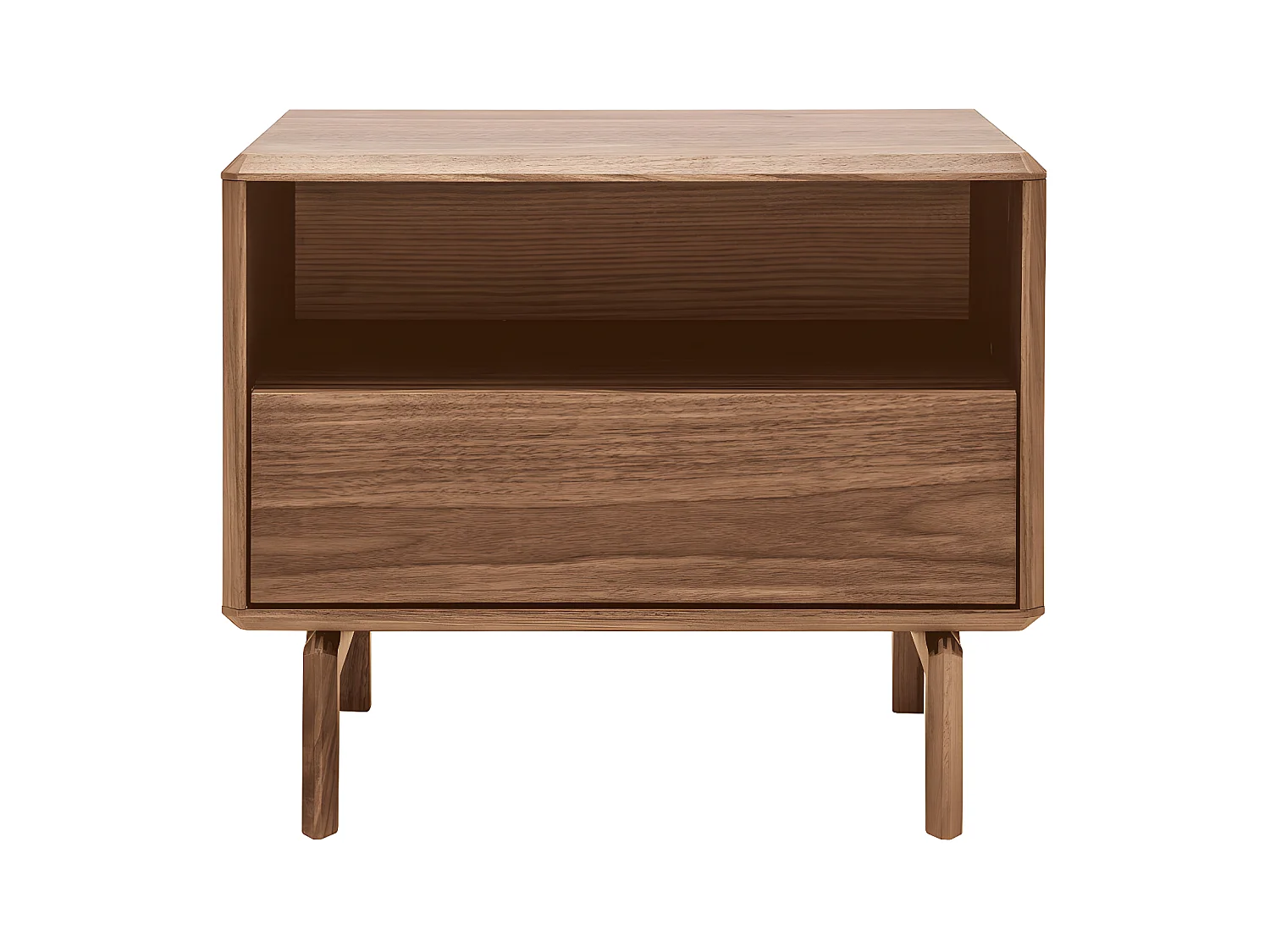 Table de chevet bois foncé noyer SUVA