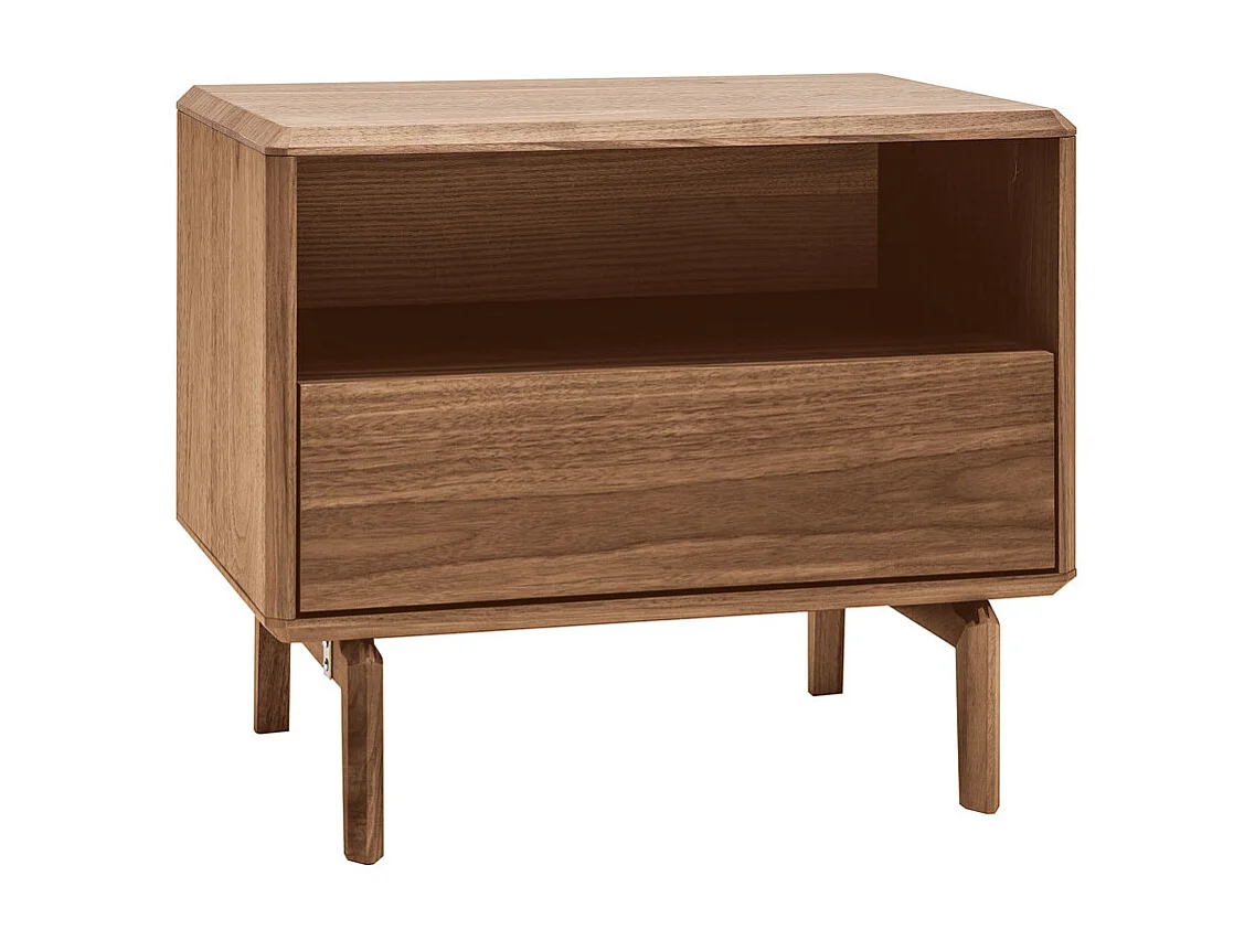 Table de chevet bois foncé noyer SUVA
