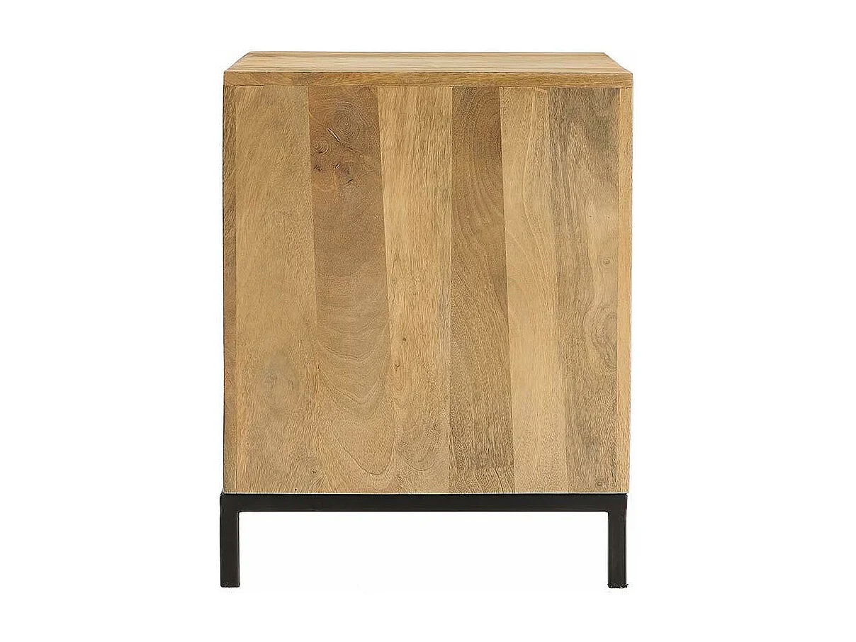 Comodino in legno di mango e metallo perforato RACK