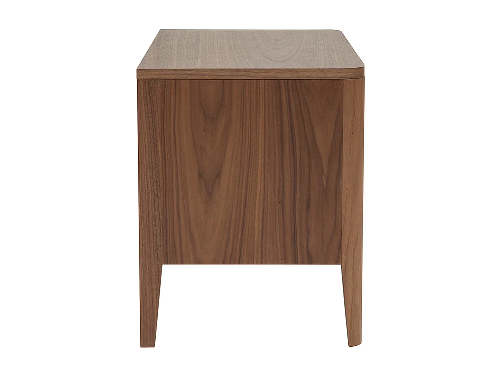 Table de chevet avec rangements 2 tiroirs bois foncé noyer BENJA