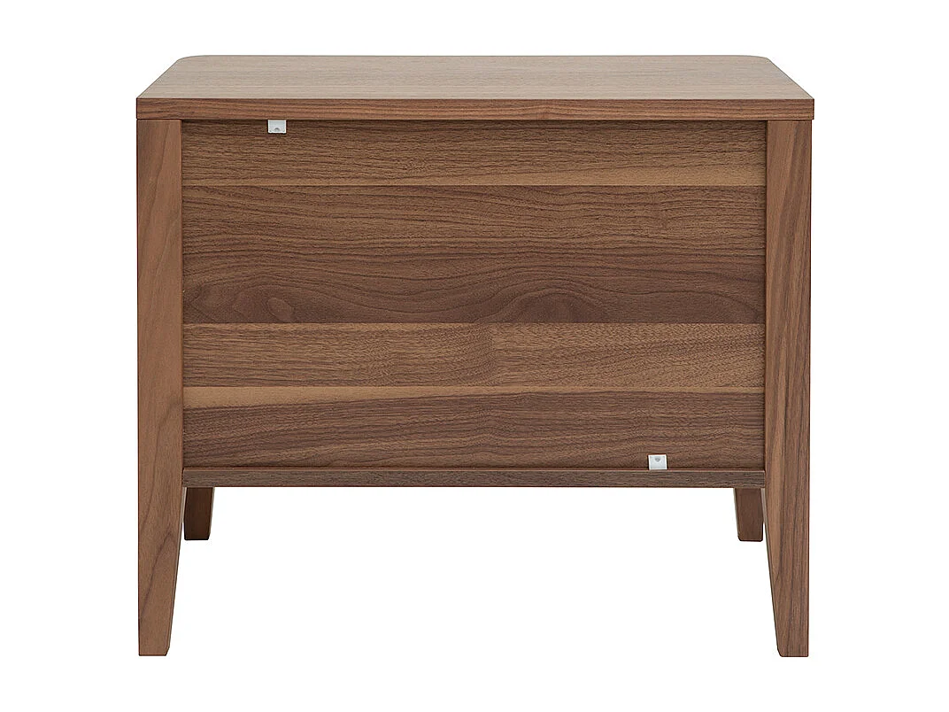 Table de chevet avec rangements 2 tiroirs bois foncé noyer BENJA