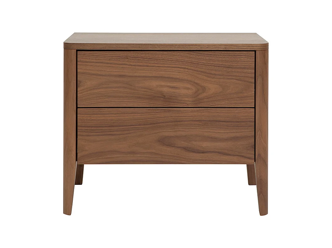 Table de chevet avec rangements 2 tiroirs bois foncé noyer BENJA