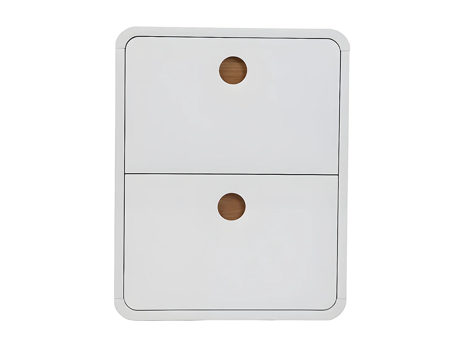 Scarpiera 2 porte bianco lucido e frassino KOPEN