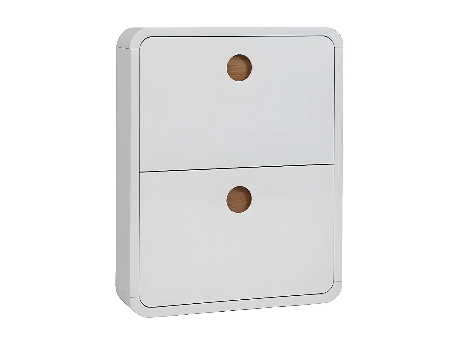 Scarpiera 2 porte bianco lucido e frassino KOPEN