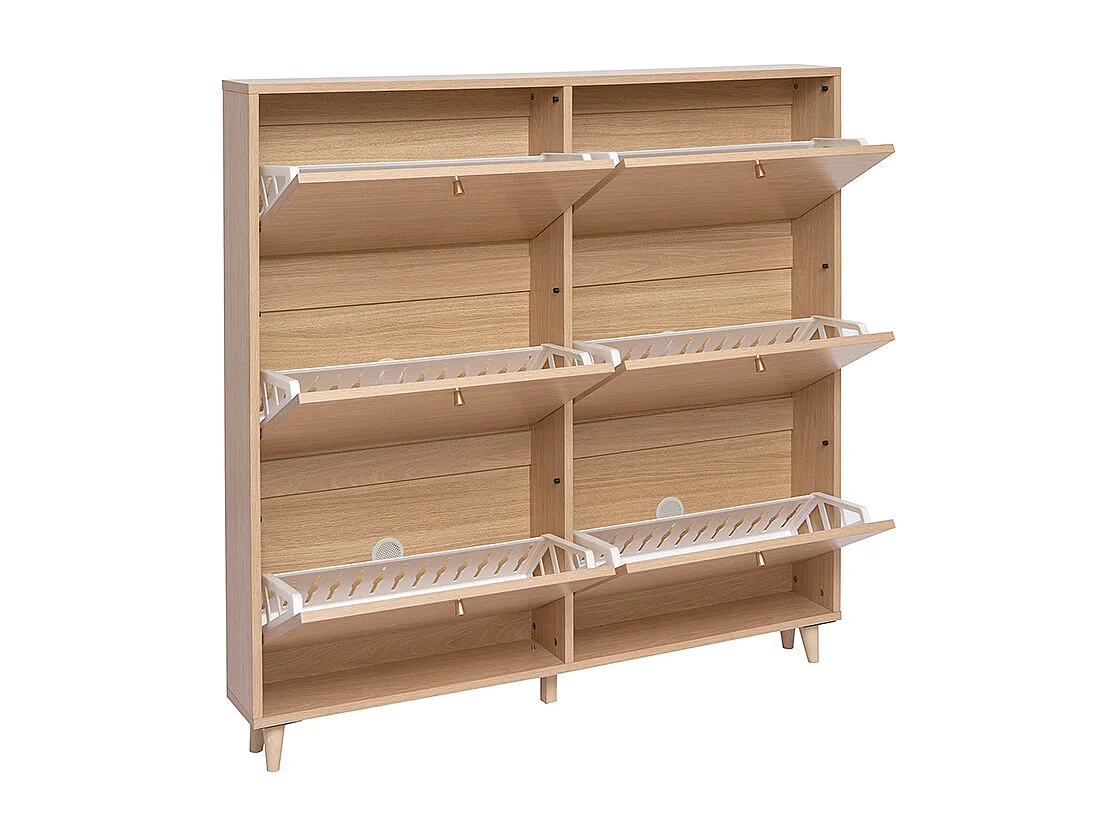 Meuble à chaussures finition bois clair chêne L126 cm SILVESTRE