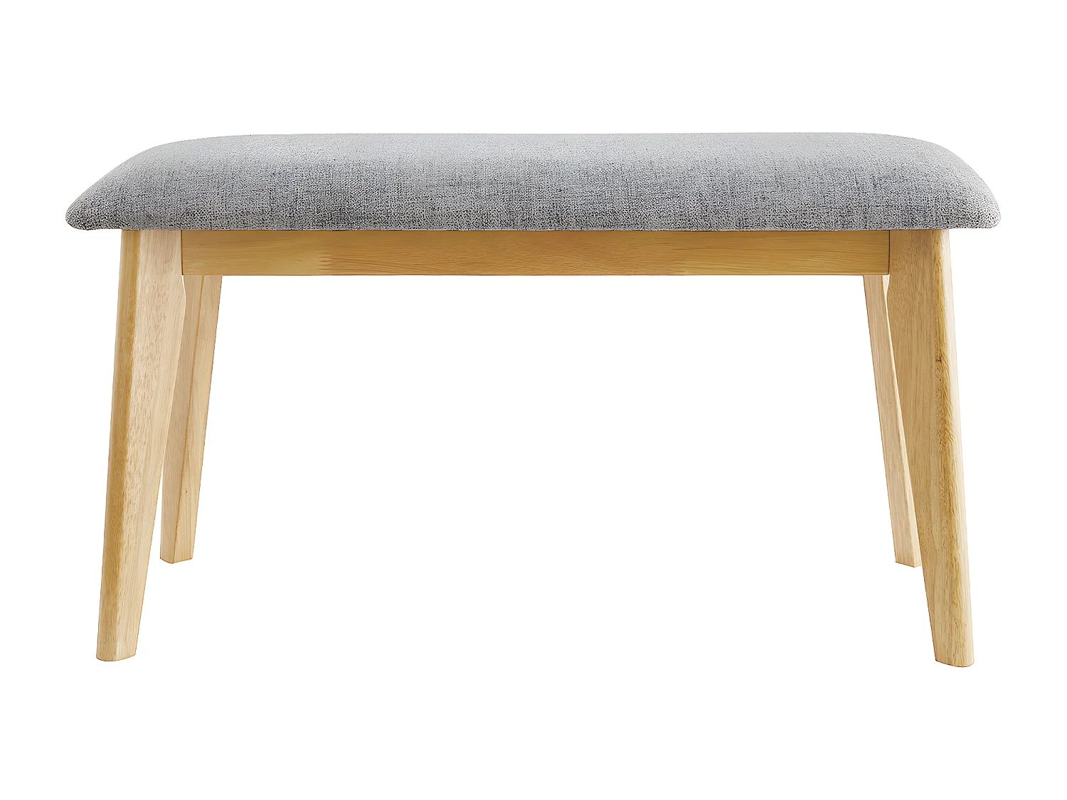 Banc scandinave en tissu gris clair et bois clair L92 cm ELION