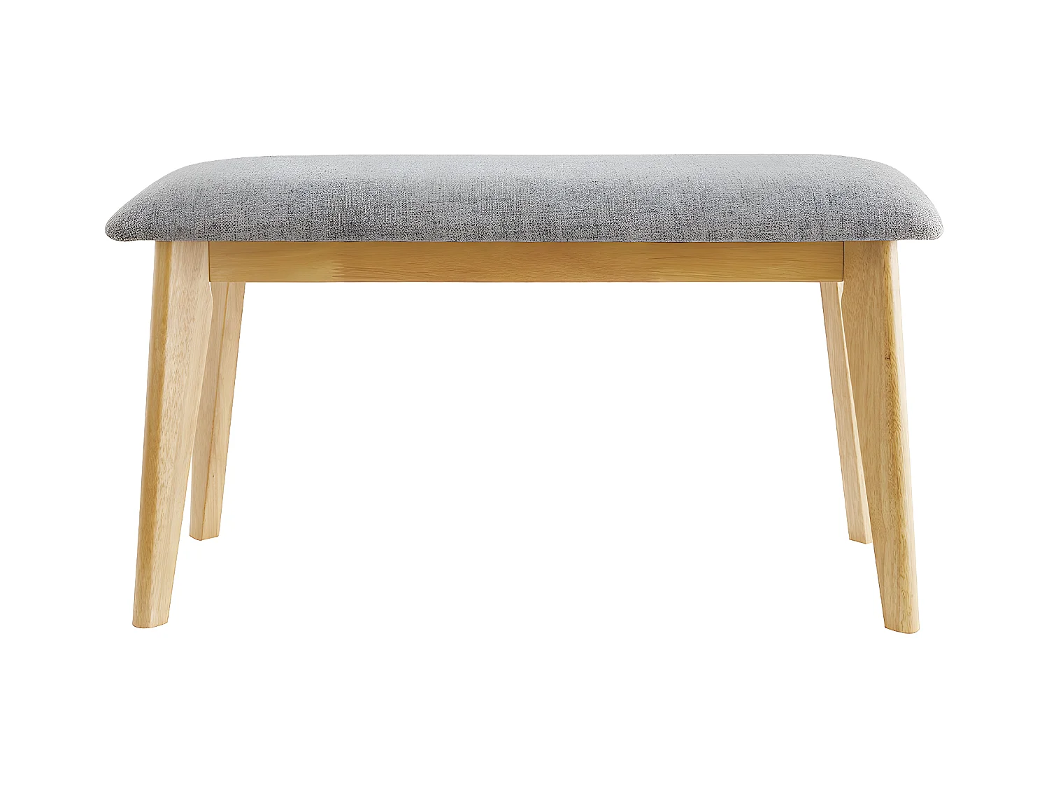 Banc scandinave en tissu gris clair et bois clair L92 cm ELION