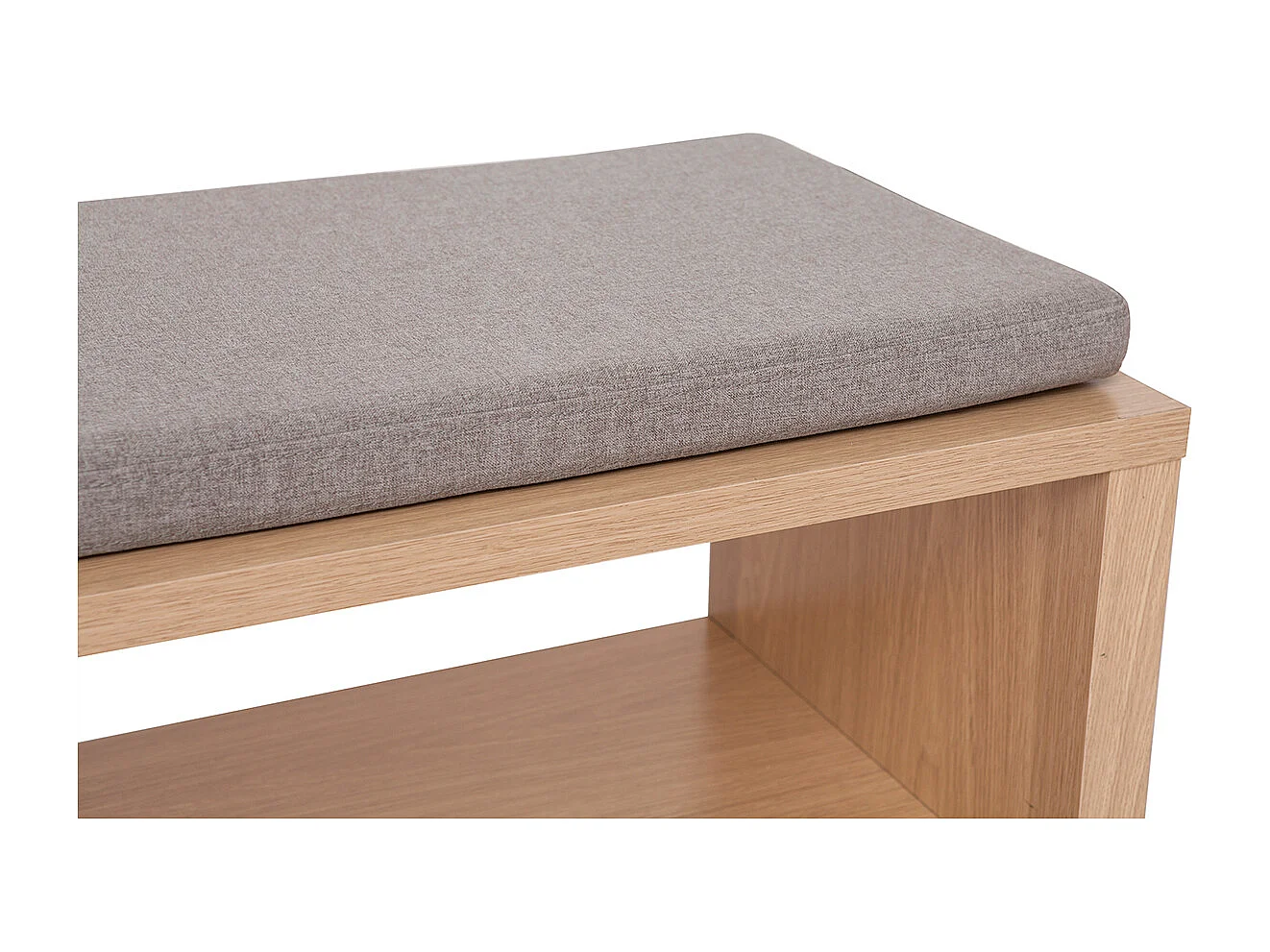 Sitzbank in Eiche mit Kissen und offener Nische B100 cm GUMBY