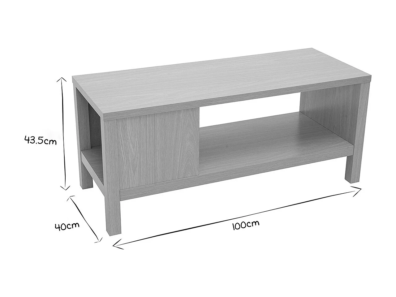 Sitzbank in Eiche mit Kissen und offener Nische B100 cm GUMBY