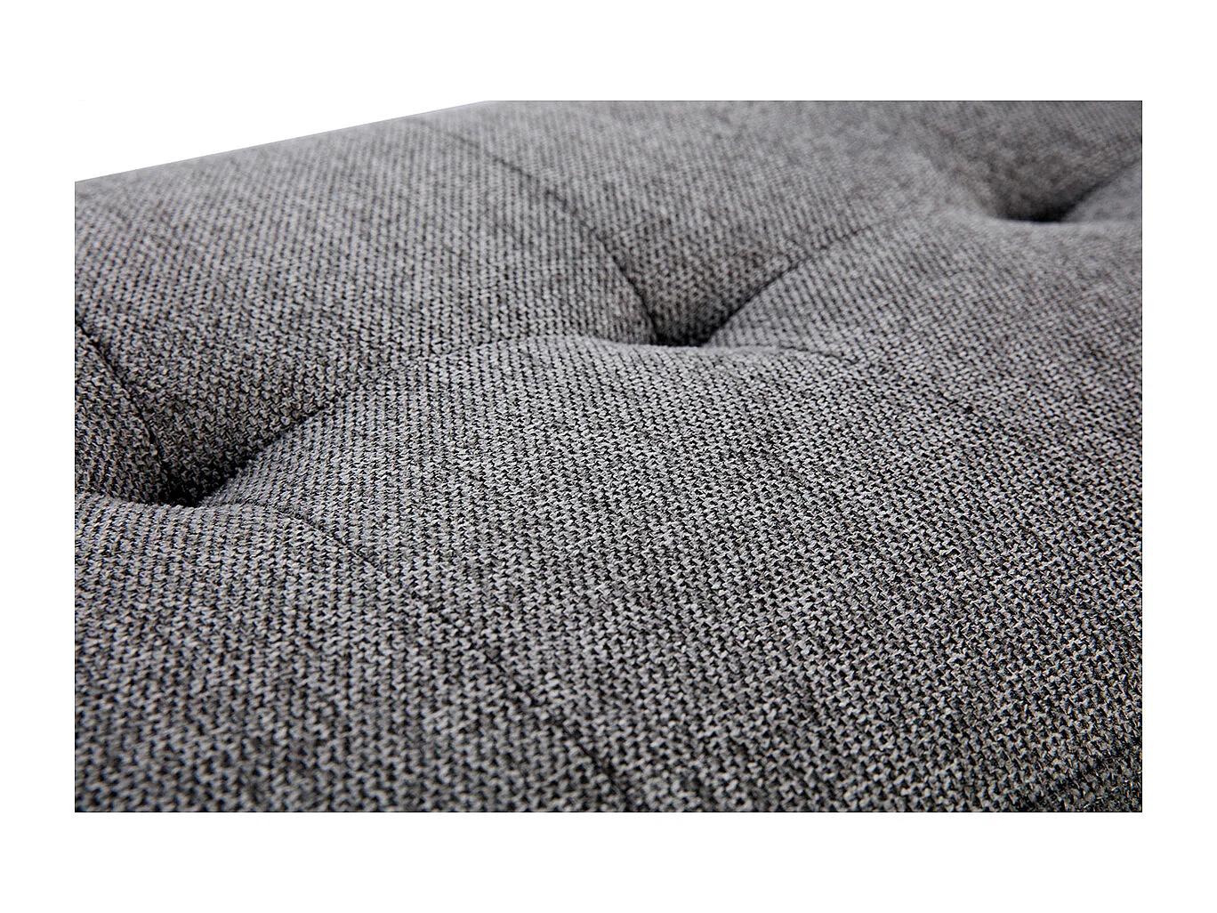 Banc scandinave capitonné en tissu effet velours texturé gris foncé et bois clair L96 cm GUESTA