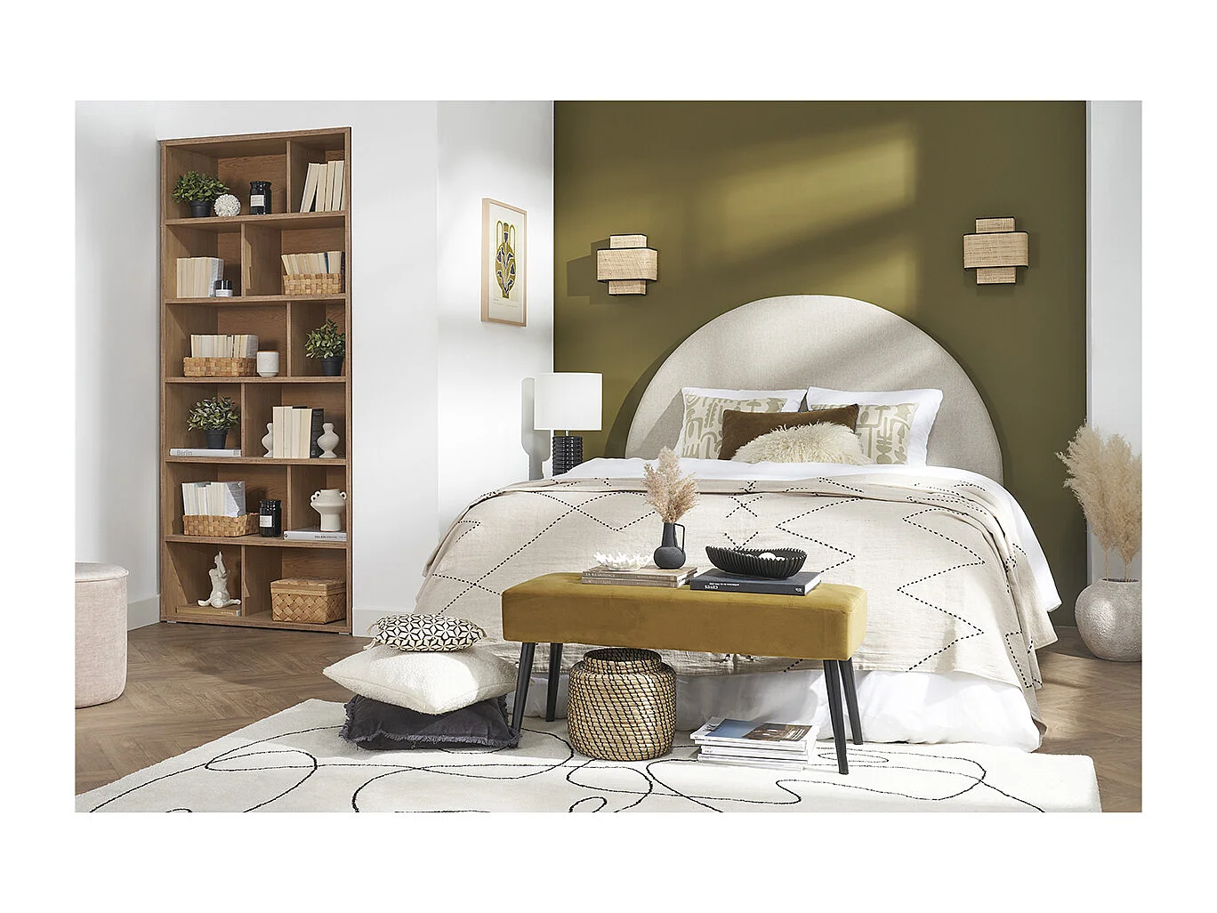 Panca design lavorazione capitonné in tessuto velluto blu notte e metallo nero L95 cm GUESTA