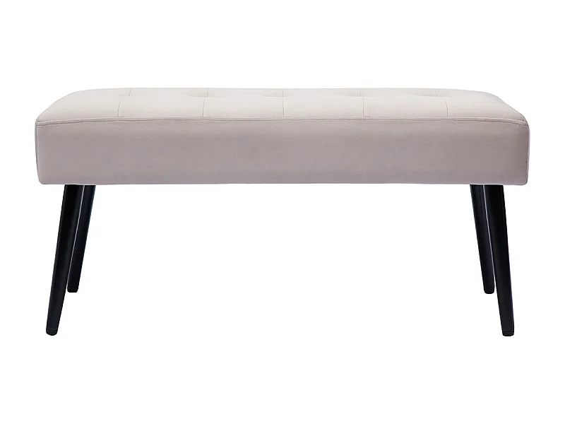 Gepolsterte Design-Bank aus taupefarbenem Samtstoff und schwarzem Metall L95 cm GUESTA
