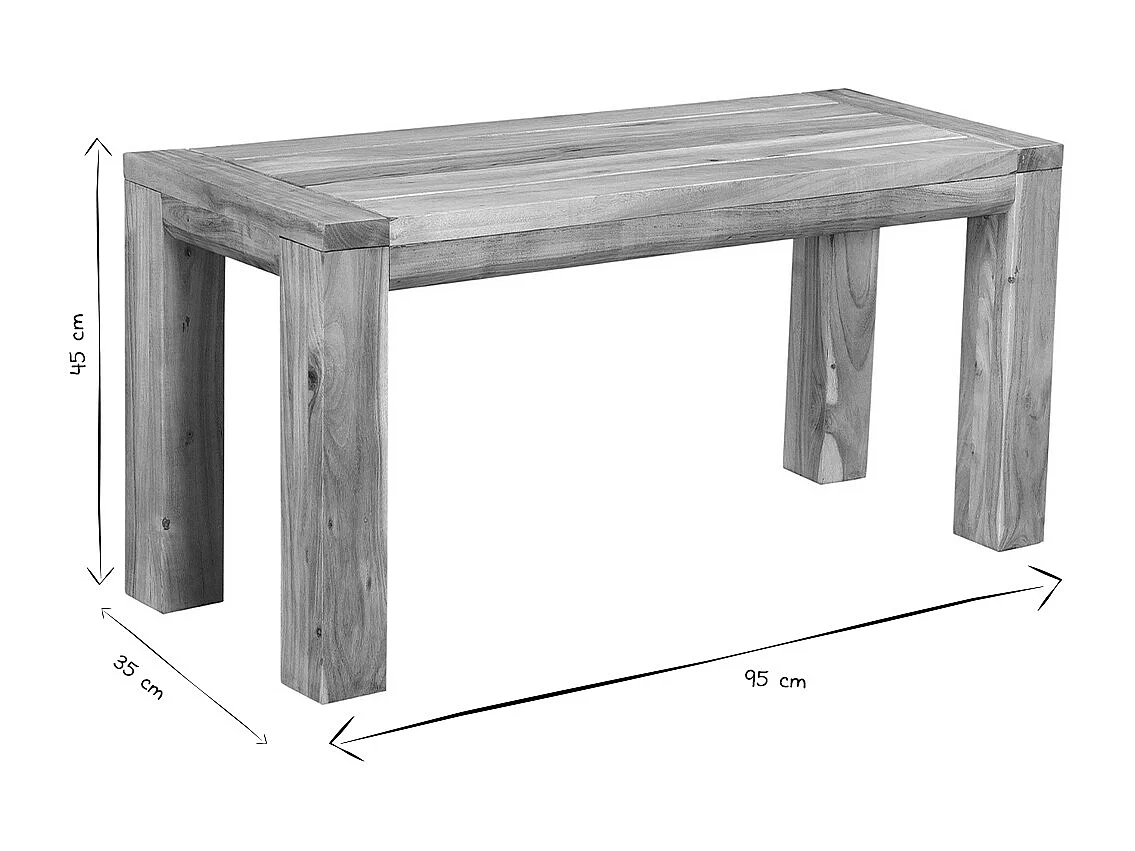 Bank aus massivem Akazienholz B95 cm BALTO