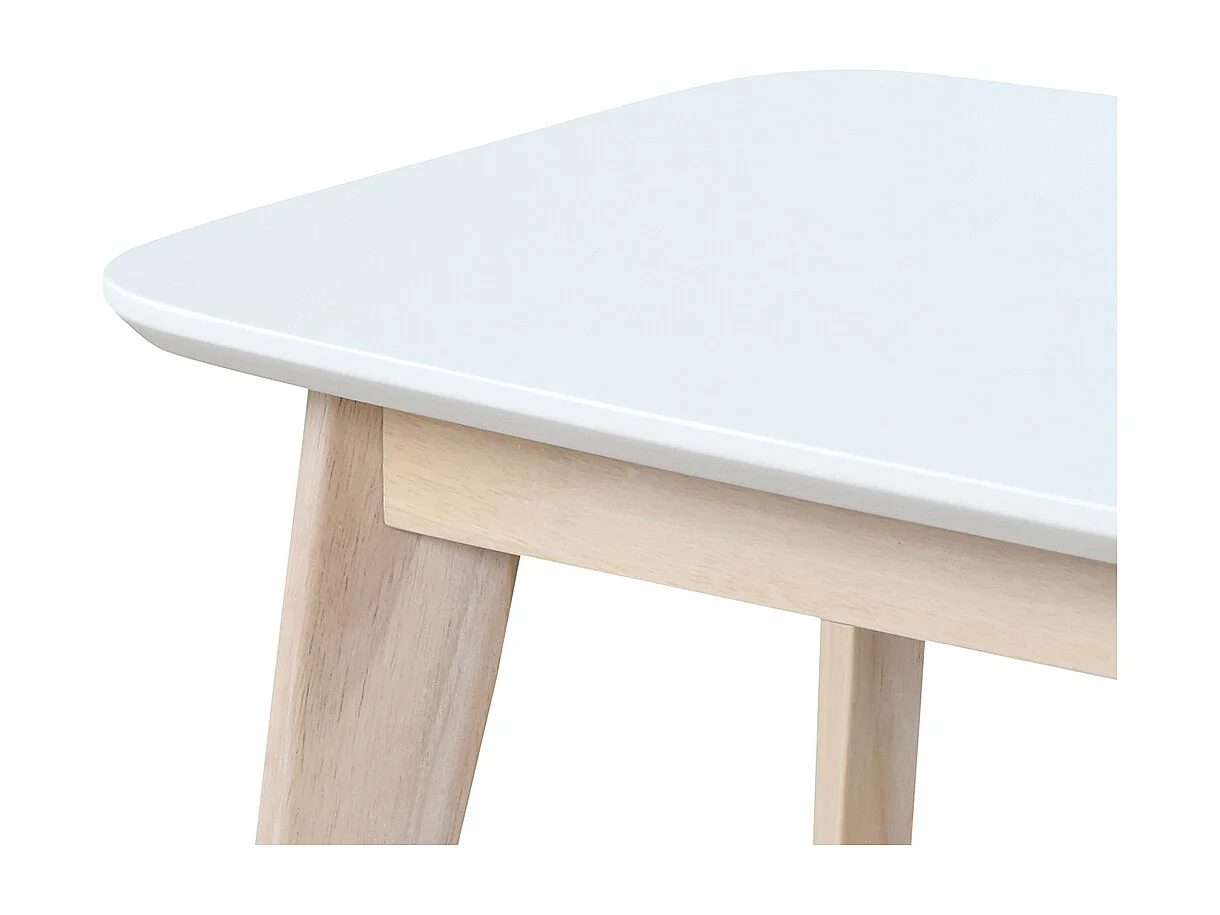 Banc scandinave blanc et bois clair L100 cm LEENA
