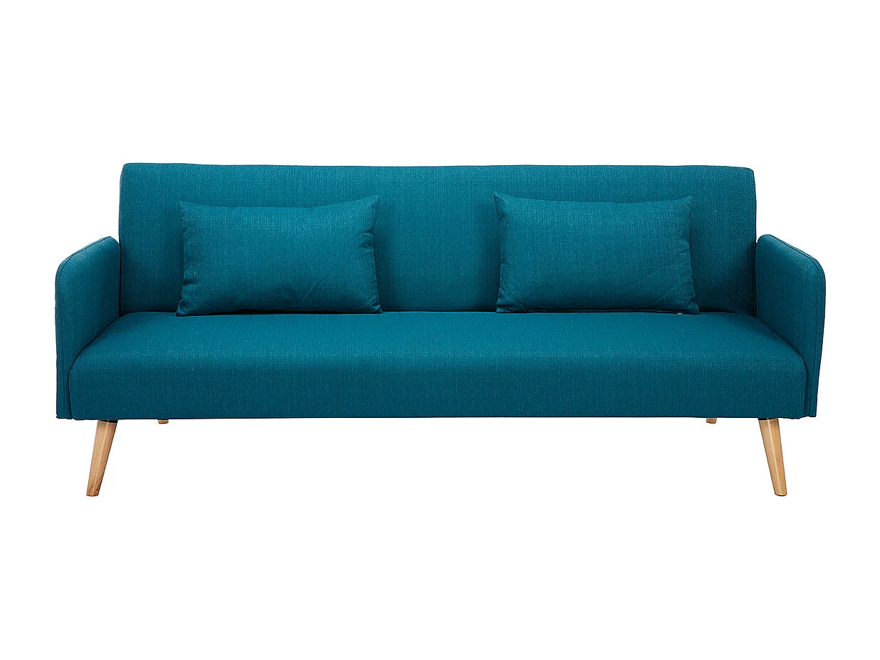 Sofá convertible nórdico 3 plazas azul petróleo LULA