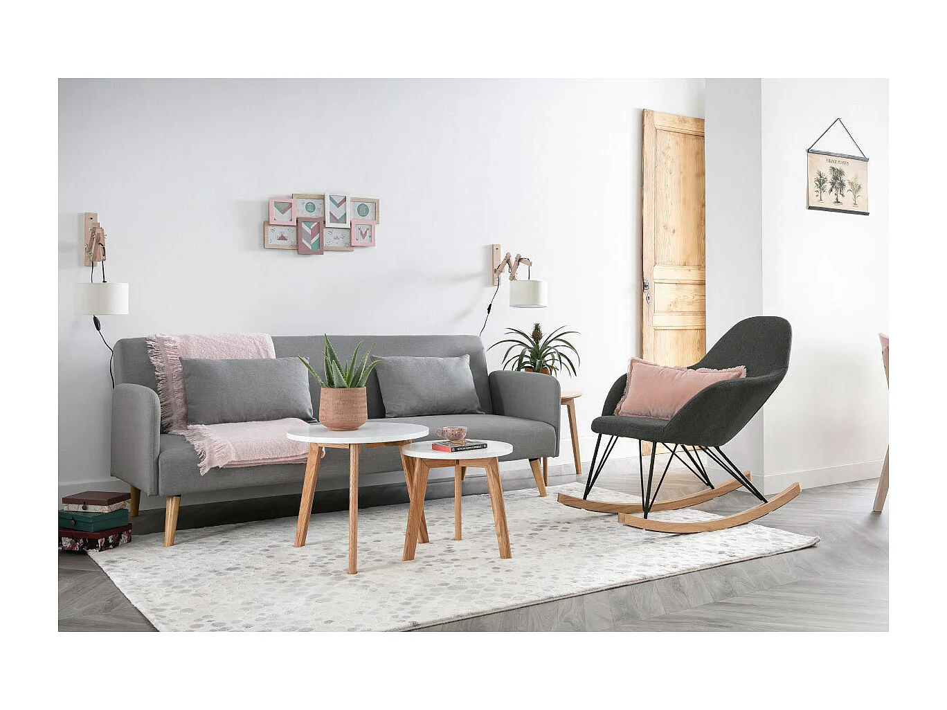 Sofá convertible nórdico 3 plazas azul petróleo LULA