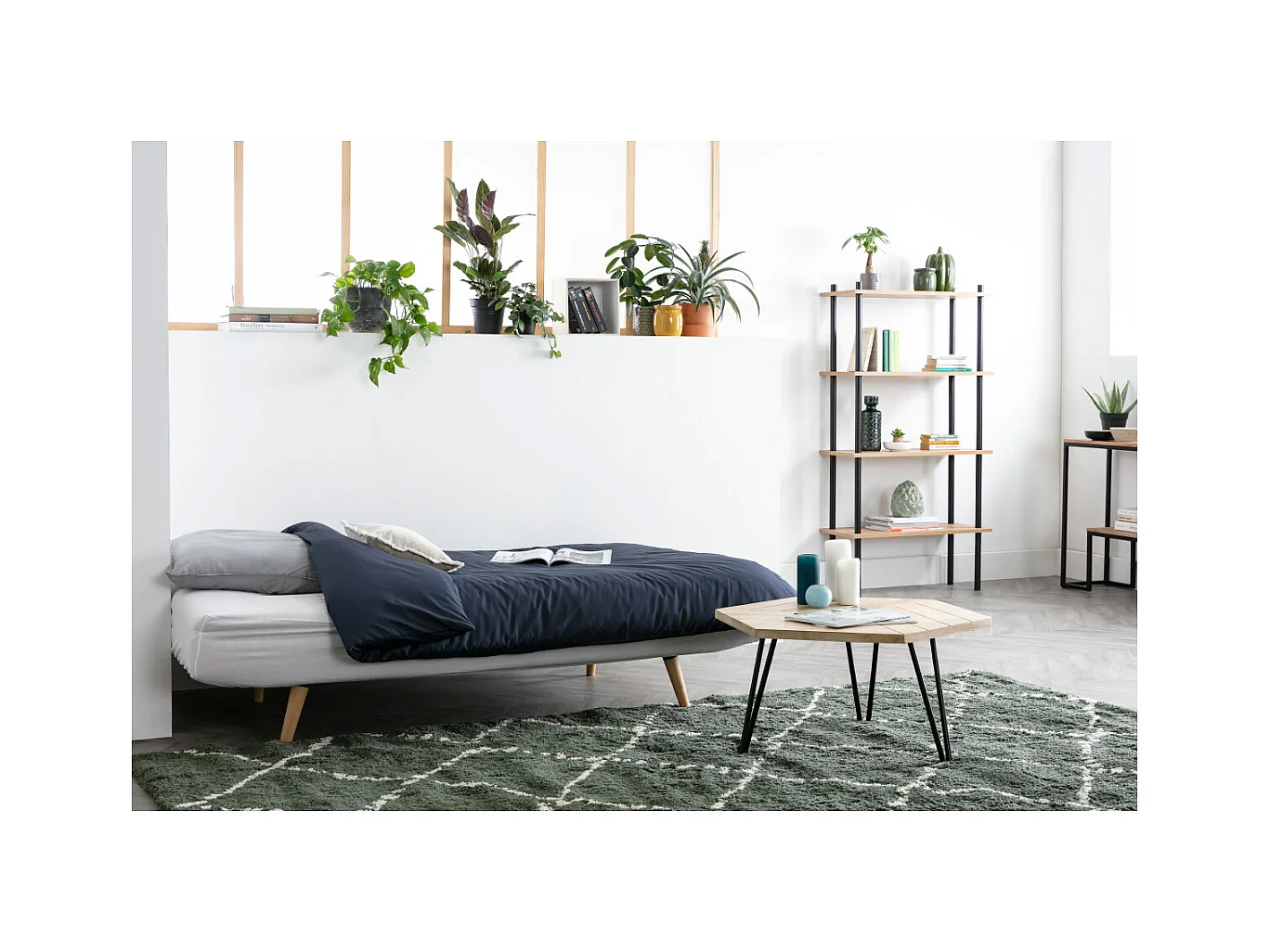 Sofá convertible nórdico 3 plazas amarillo SENSO