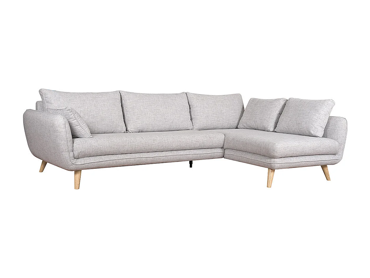 Divano angolare scandinavo 5 posti grigio chiaro a chiazze CREEP