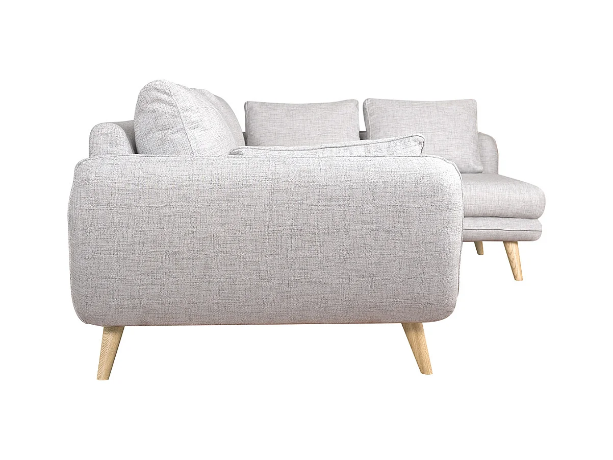 Sofá esquinero nórdico 5 plazas gris claro CREEP