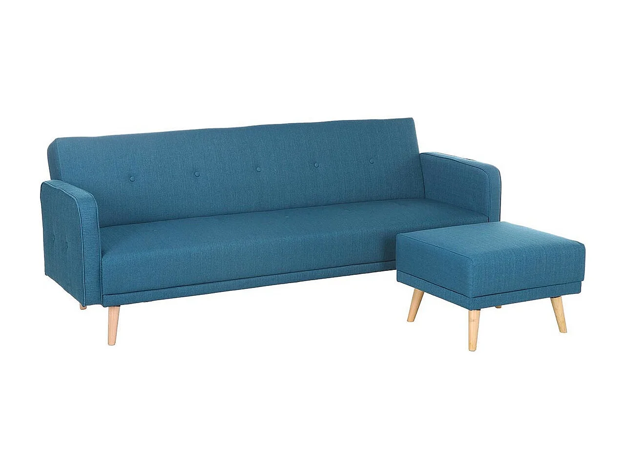 Skandinavisches Eck-Schlafsofa entenblau ULLA