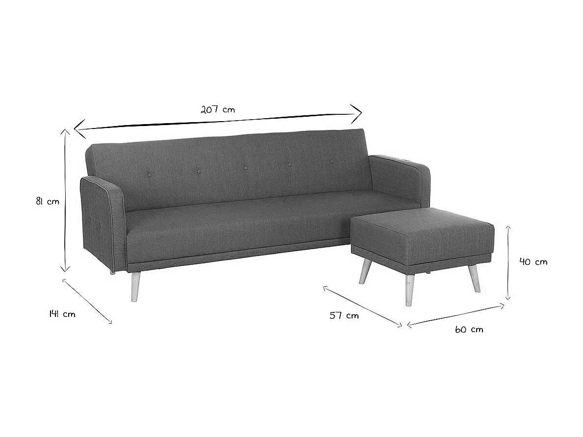 Skandinavisches Eck-Schlafsofa entenblau ULLA