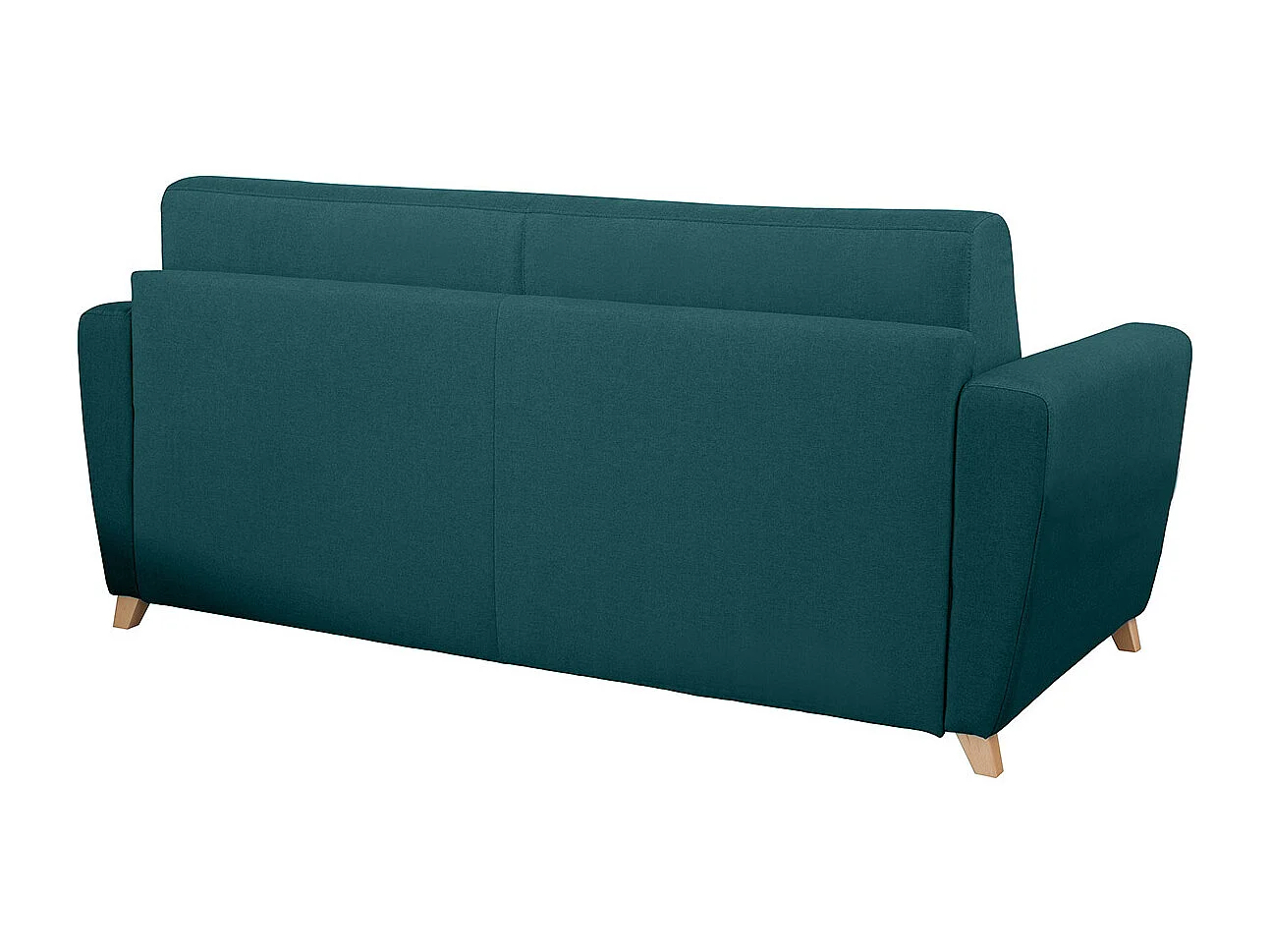 Sofá convertible nórdico azul petróleo y madera GRAHAM