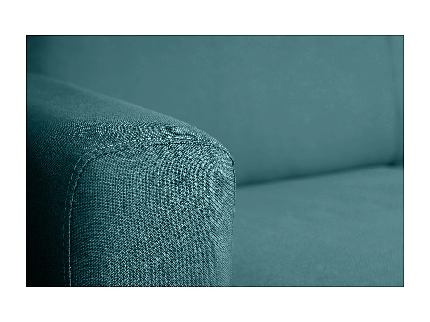 Sofá convertible nórdico azul petróleo y madera GRAHAM