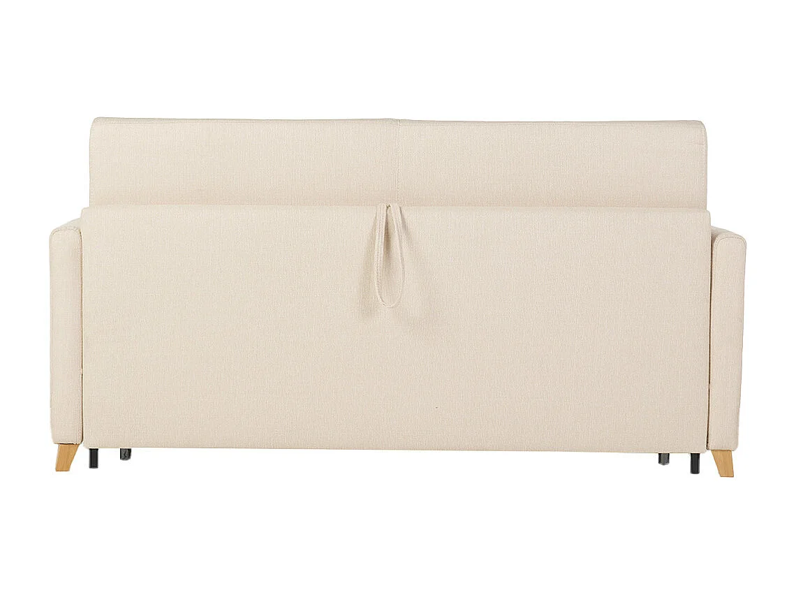 Skandinavische Schlafcouch beige mit Matratze 18 cm 3-Sitzer SKANDY