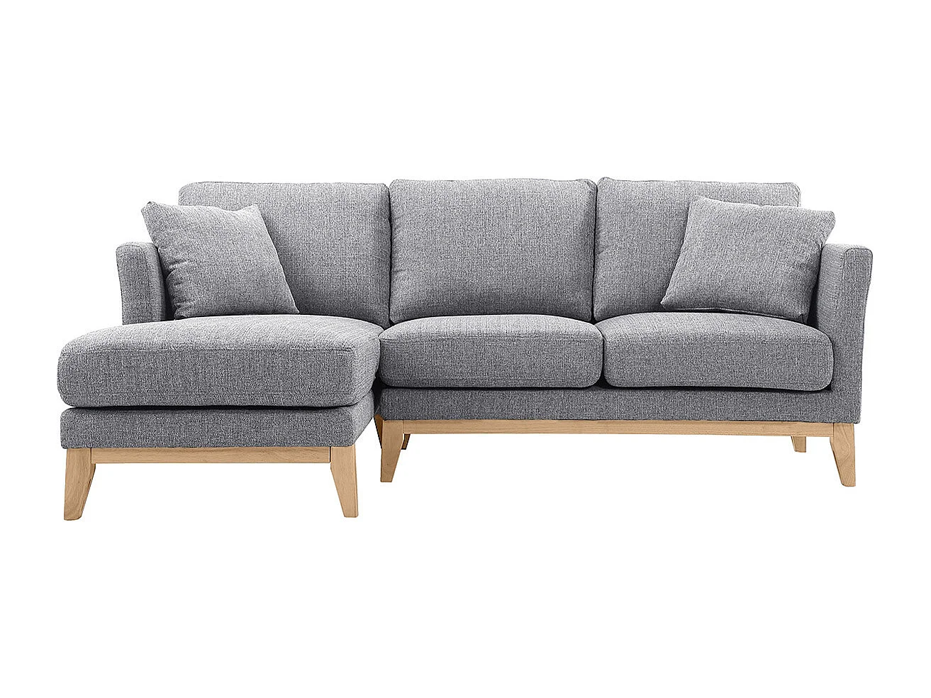 Divano angolare a sinistra scandinavo in tessuto Grigio chiaro sfoderabile OSLO