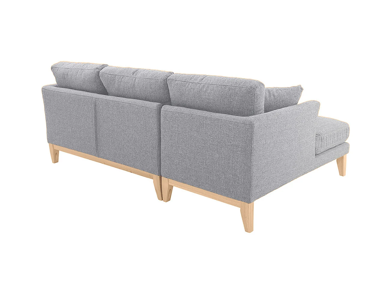 Sofá de esquina izquierda nórdico en tejido gris claro desenfundable OSLO