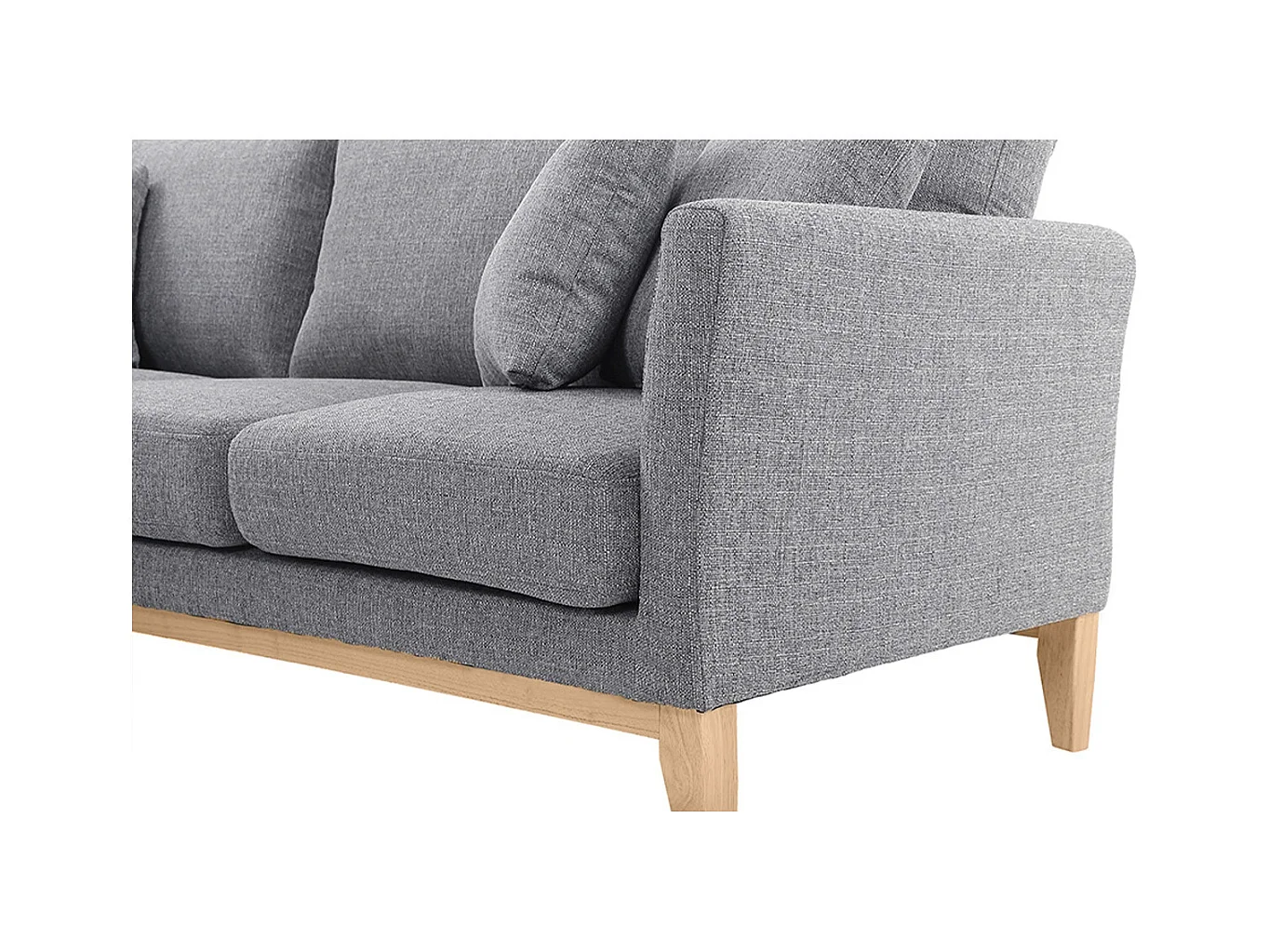 Sofá de esquina izquierda nórdico en tejido gris claro desenfundable OSLO