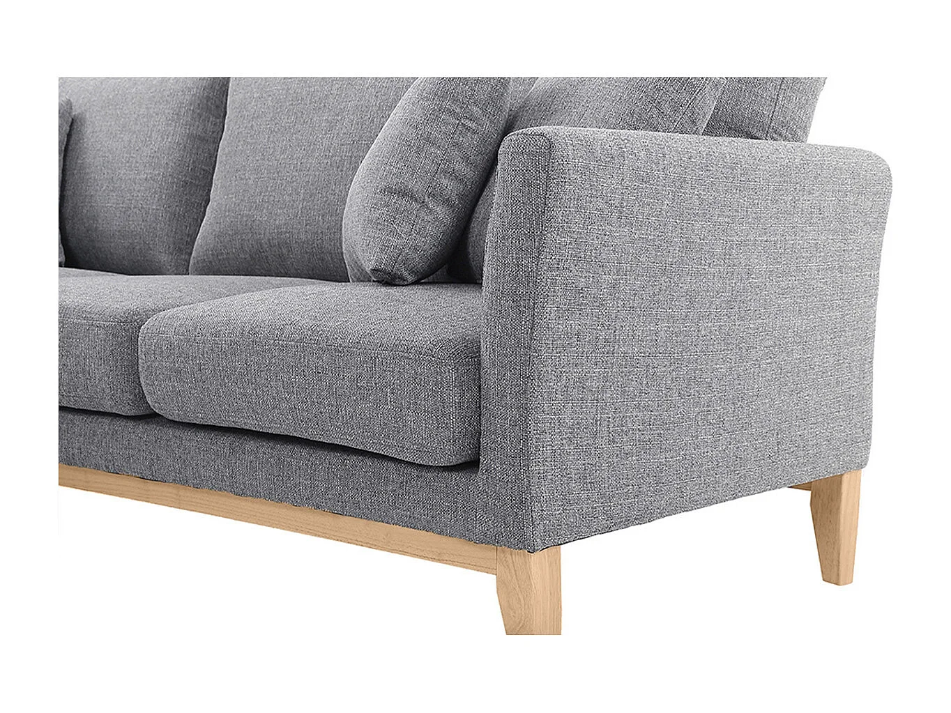 Sofá de esquina izquierda nórdico en tejido gris claro desenfundable OSLO