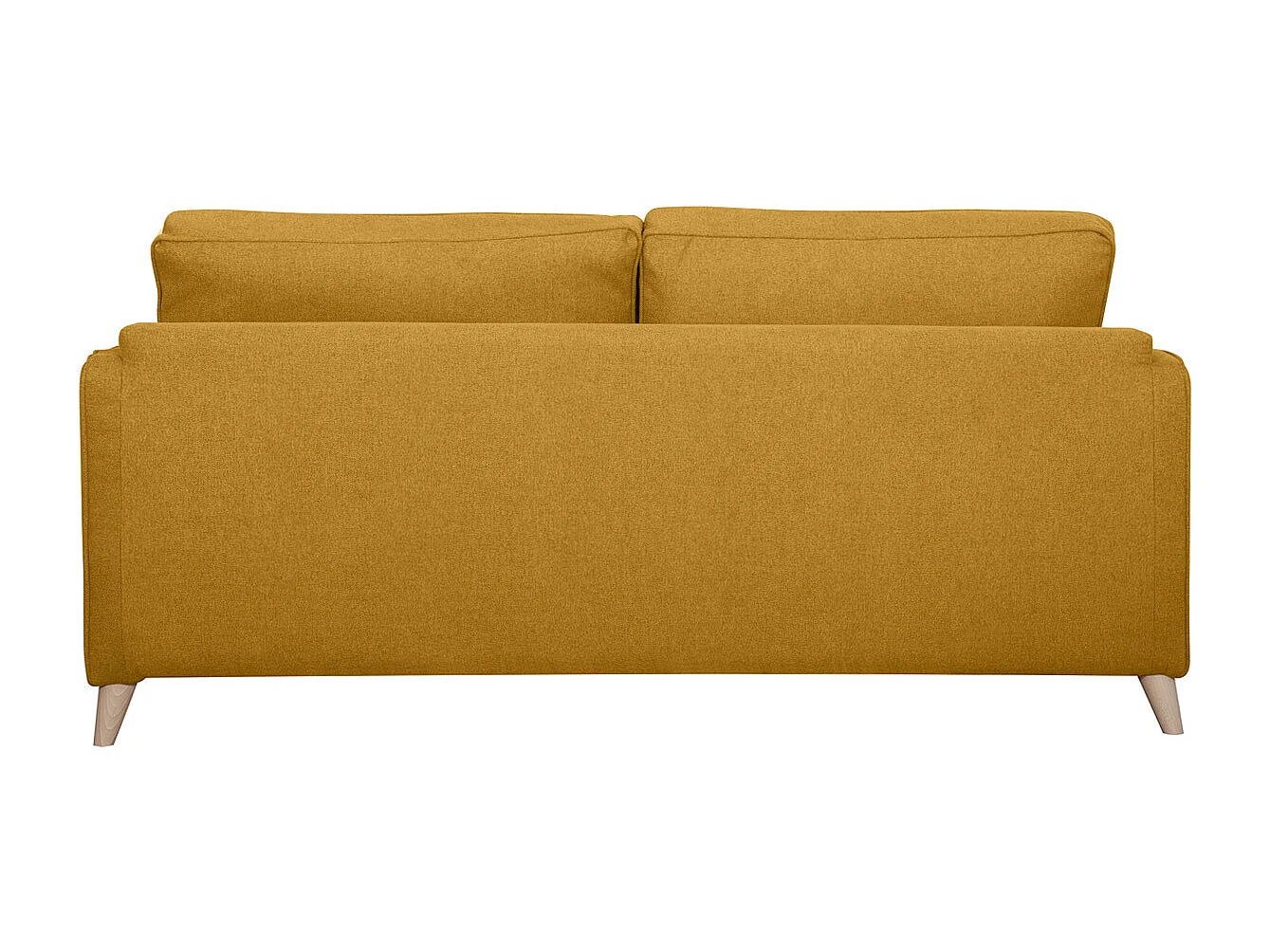 Skandinavische Schlafcouch kumingelb mit Matratze Dicke 10 cm 3-Sitzer PAPEL